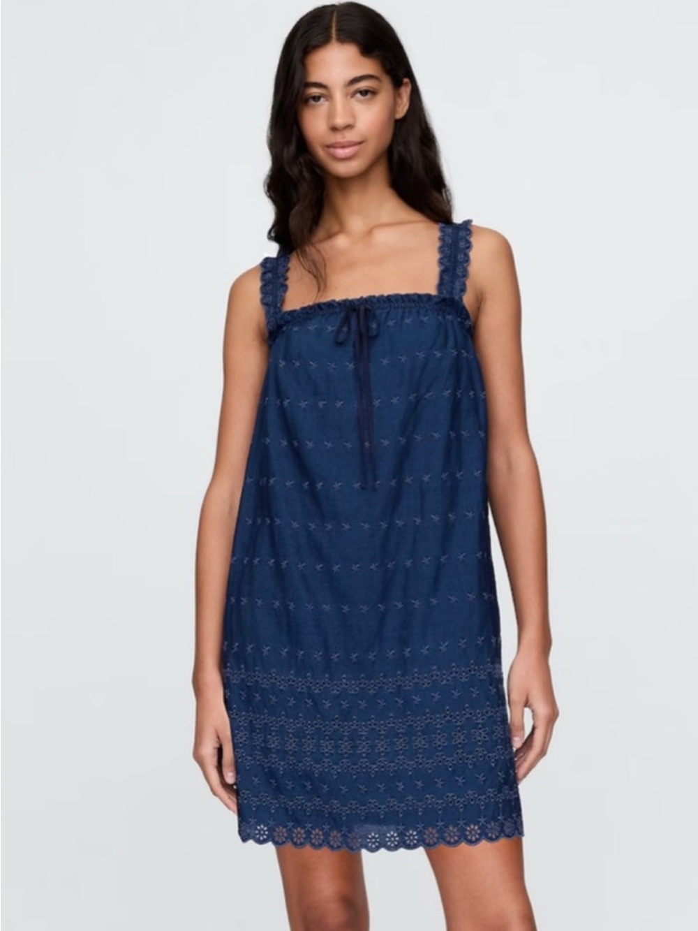 GAP Navy Eyelet Sleeveless Chemise